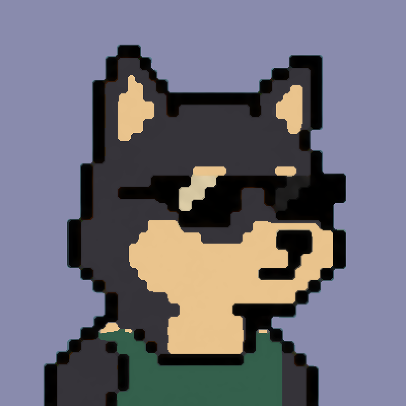 Black and tan Inu wearing sunglasses